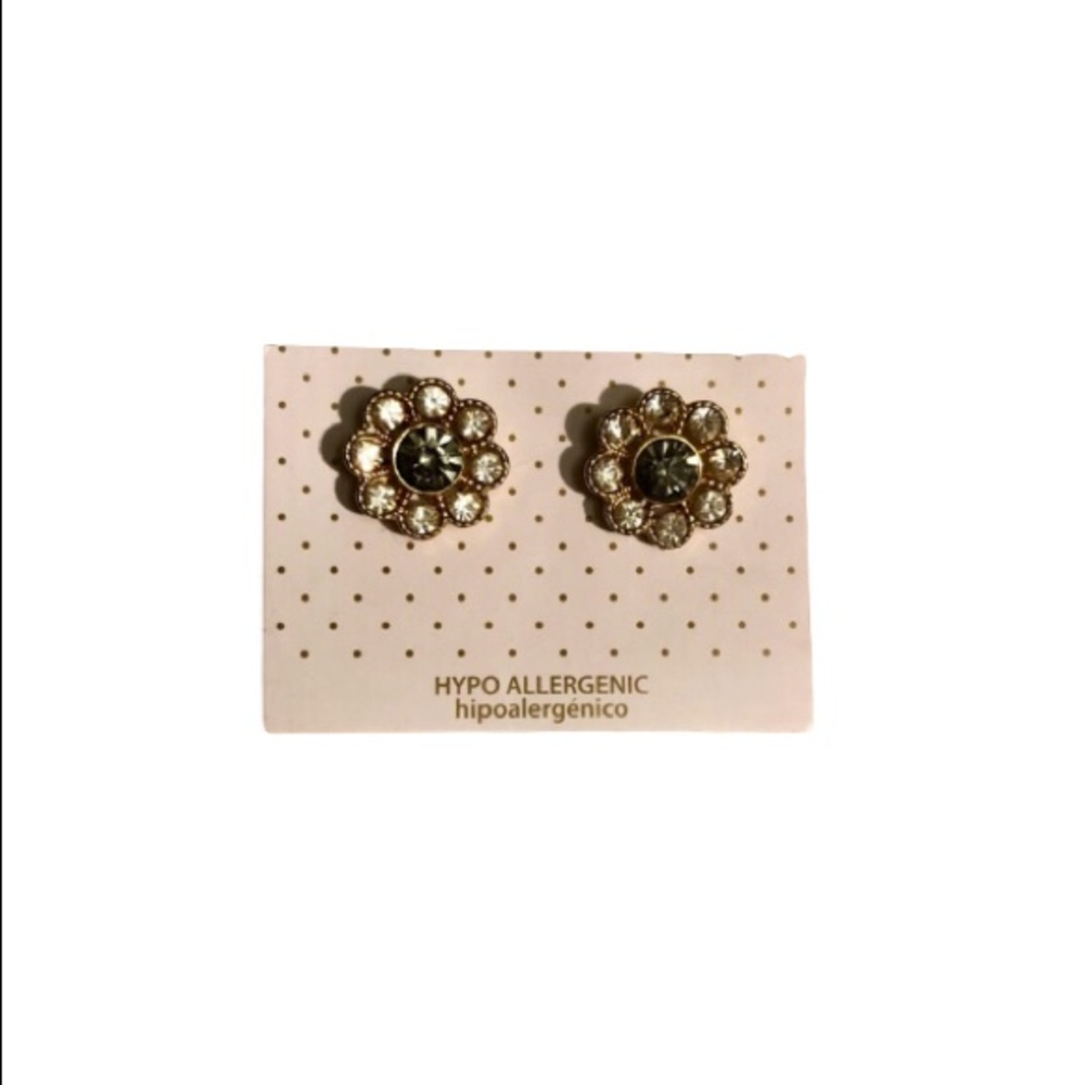 NWT Silver & Gold Toned Flower Earrings